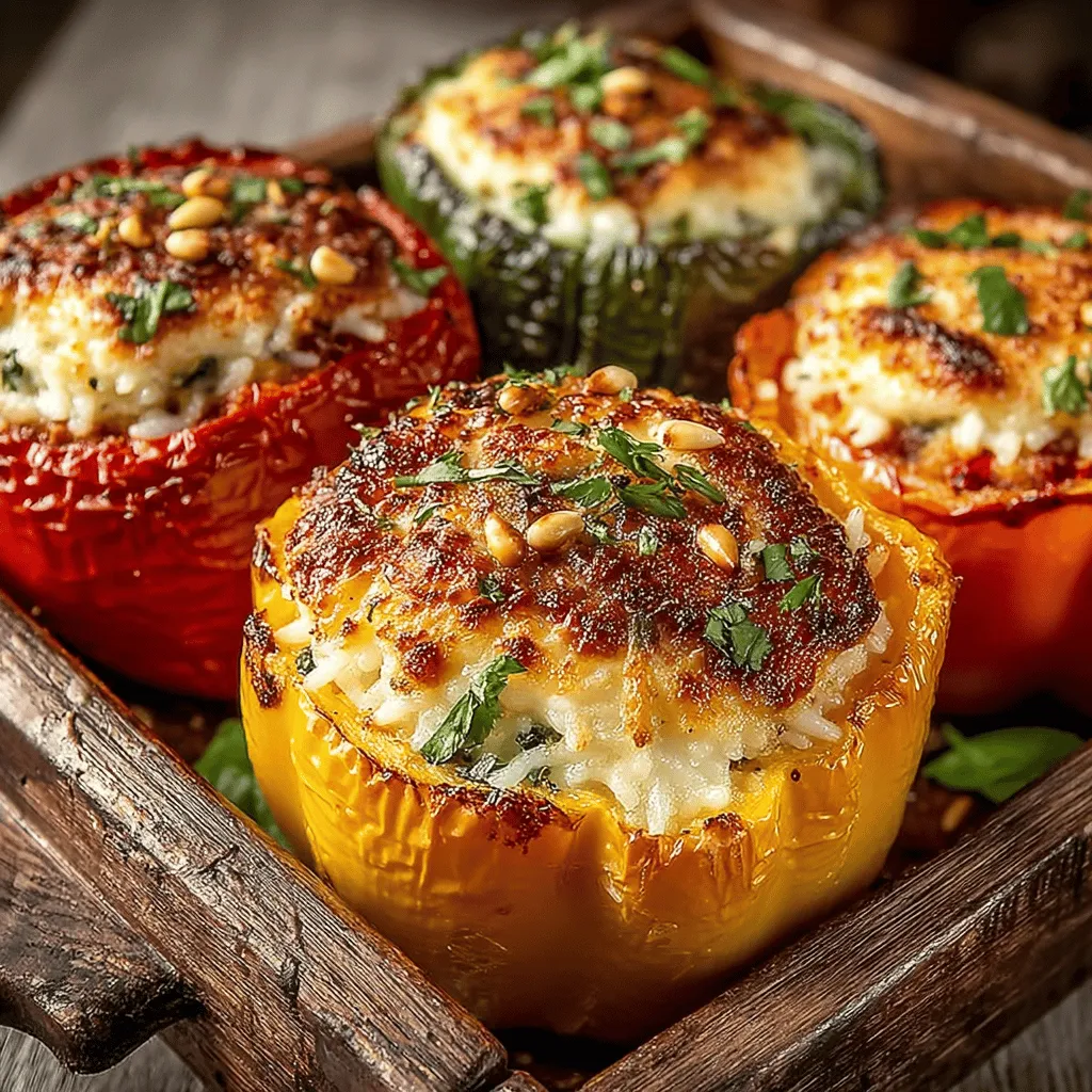 Stuffed Neapolitan Bell Peppers are a delightful testament to the vibrant culinary traditions of Naples, Italy. This dish showcases the region's penchant for fresh, wholesome ingredients, combining them in a way that is both flavorful and visually stunning. The concept of stuffing vegetables has deep roots in Italian cuisine, allowing cooks to express creativity while utilizing seasonal produce. Neapolitan bell peppers, characterized by their bright, vivid colors and sweet flavor, stand out in this dish, making it not only a feast for the palate but also for the eyes.